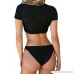 Ecrocoo Women's Swimsuits Swimwear Tie Knot Front Bikini Set 2PCS Bathing Suit Black B07MW4PPY1